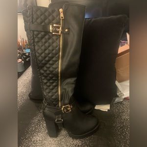 Black knee high boots